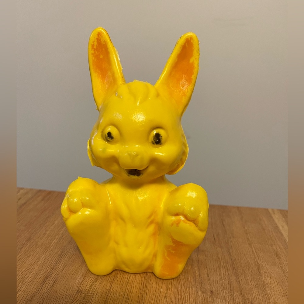 1960s Blow Mold Rabbit Bunny Bank 6” tall